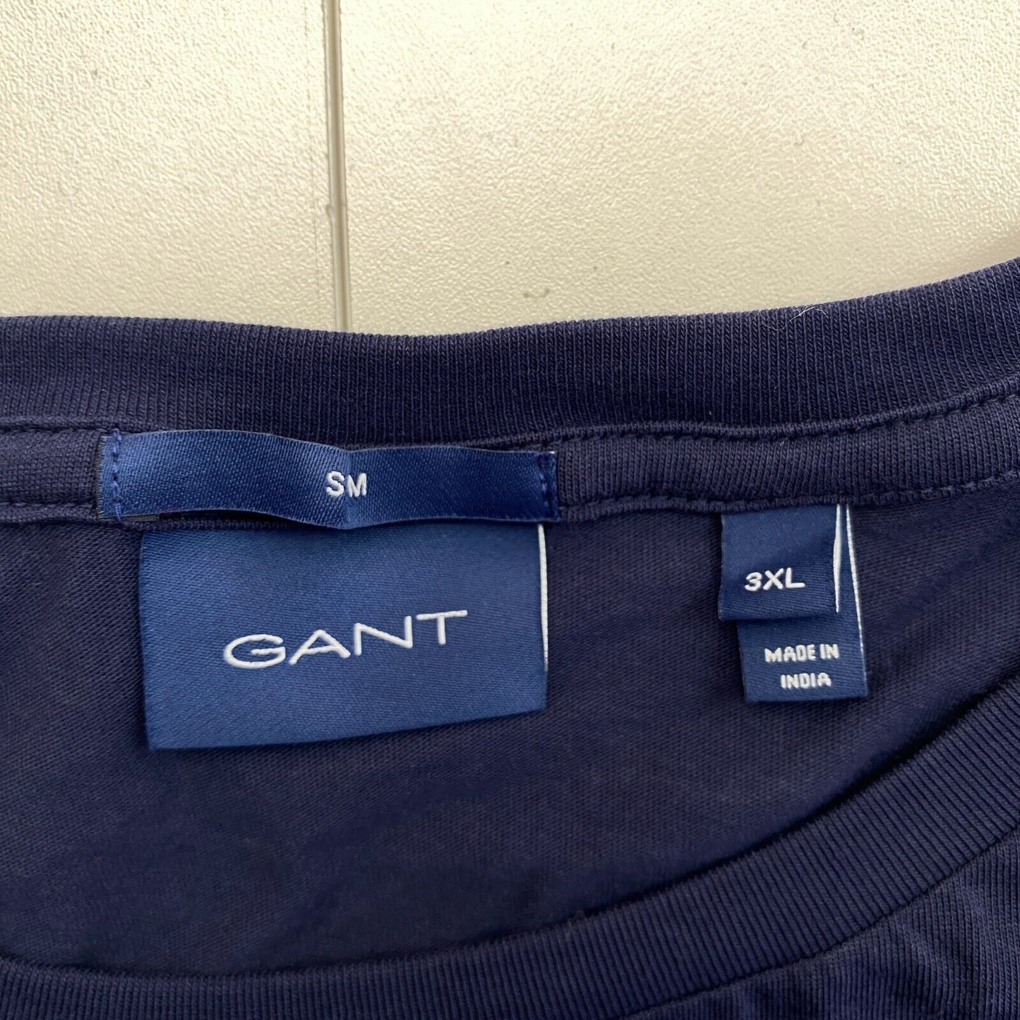 GANT Men Navy Blue Original Slim Fit Crew Neck Short Sleeve T Shirt Size 3XL