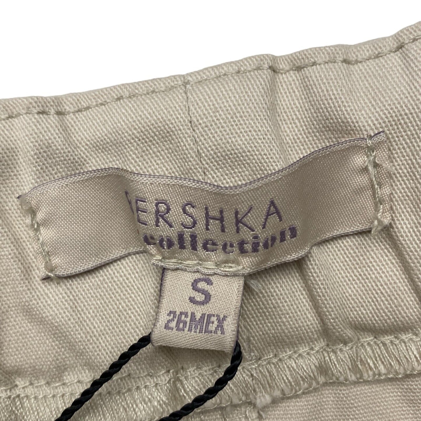 BERSHKA COLLECTION Mini-jupe en coton mélangé beige Taille S