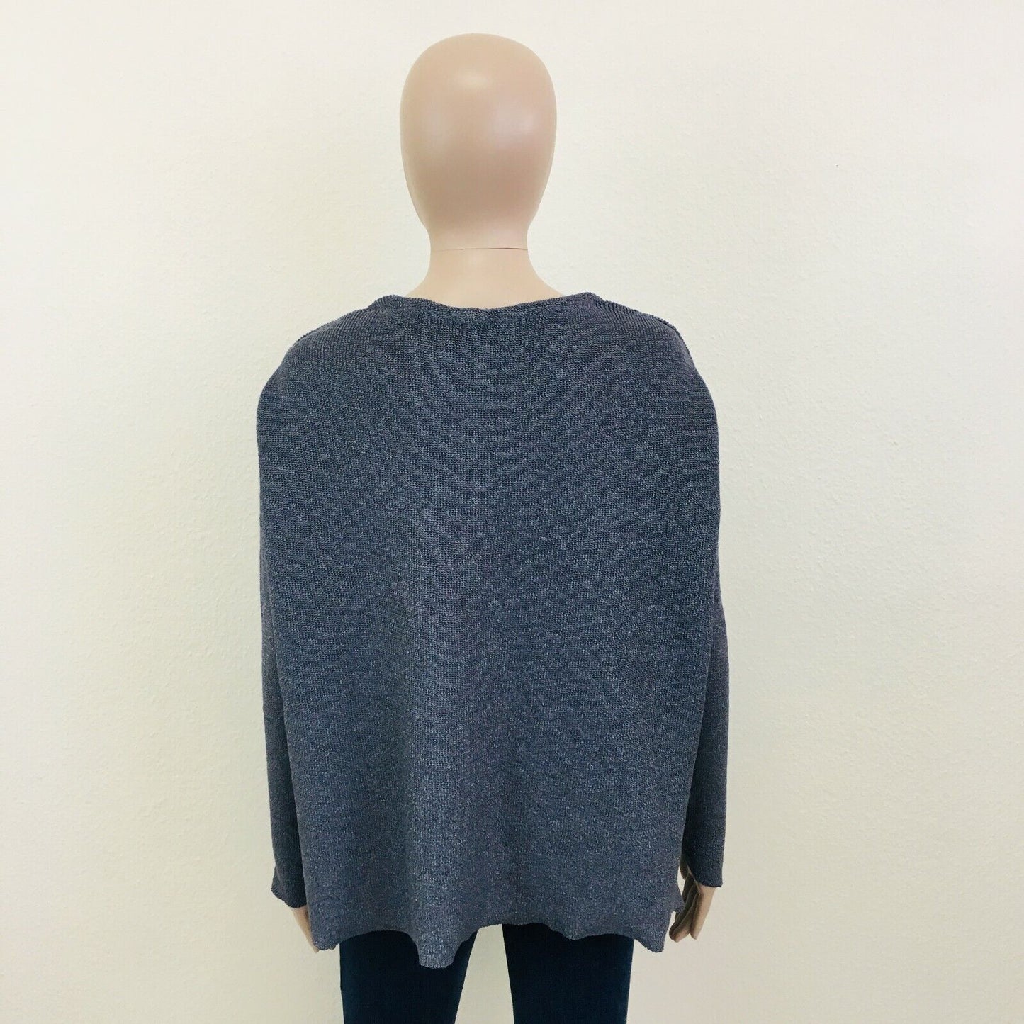 ZARA Oversized Metal Grey Viscose Blend Jumper Sweater Size S