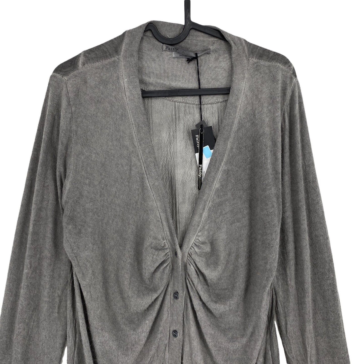 RPR €137 Fairly Dark Grey Deep V-Neck Jumper Cardigan Size L