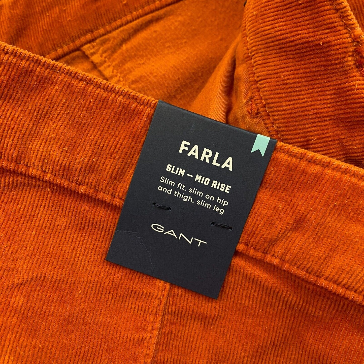 GANT Damen FARLA Cord-Jeans in Slim Fit, verkürzte Jeans in Dunkelorange, Größe W32