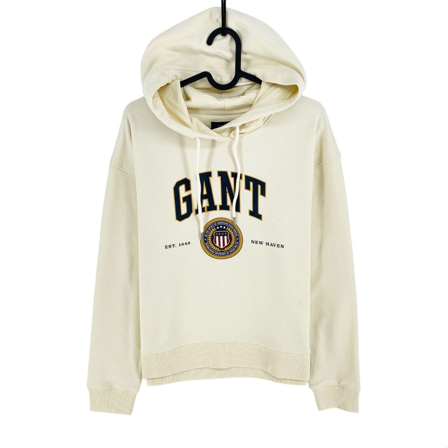 GANT Beige Crest Shield Hoodie Sweater Pullover Size XS