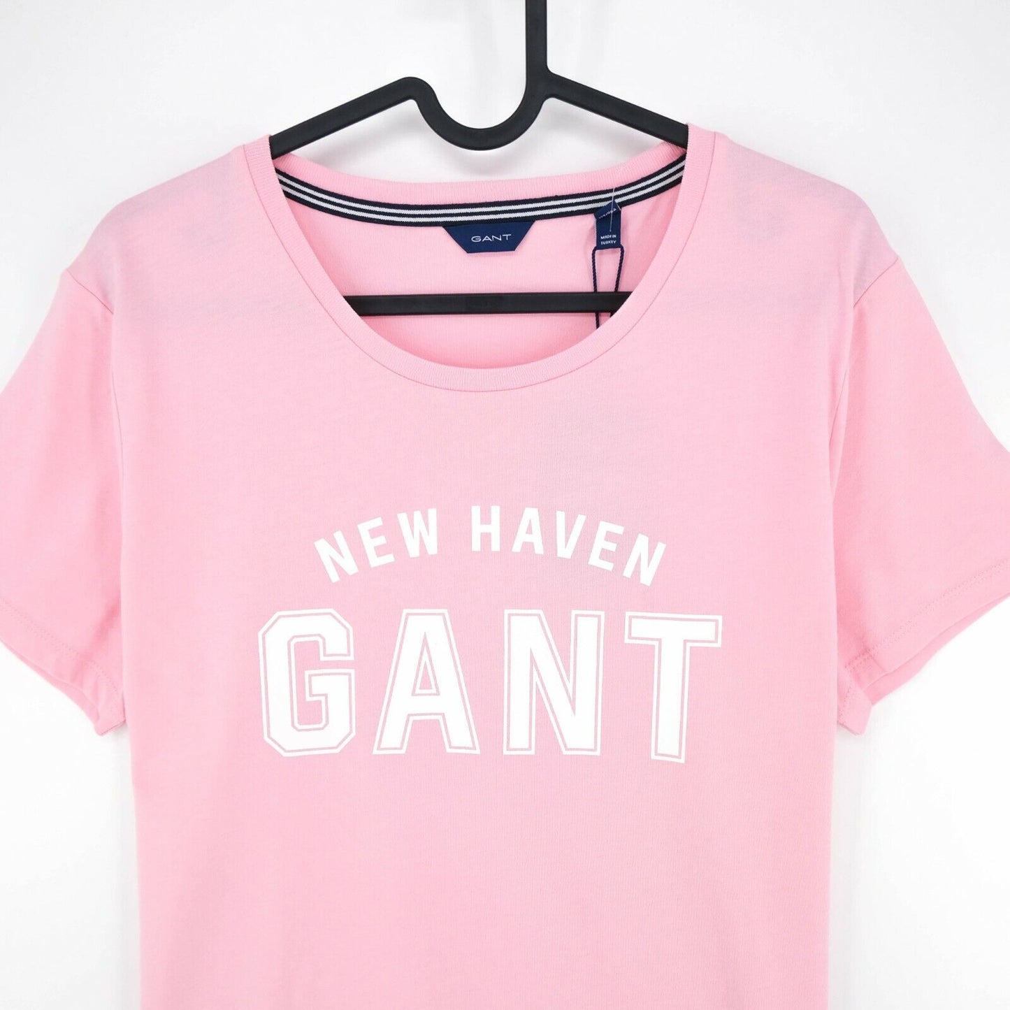 GANT T-shirt col rond rose avec grand logo taille SL