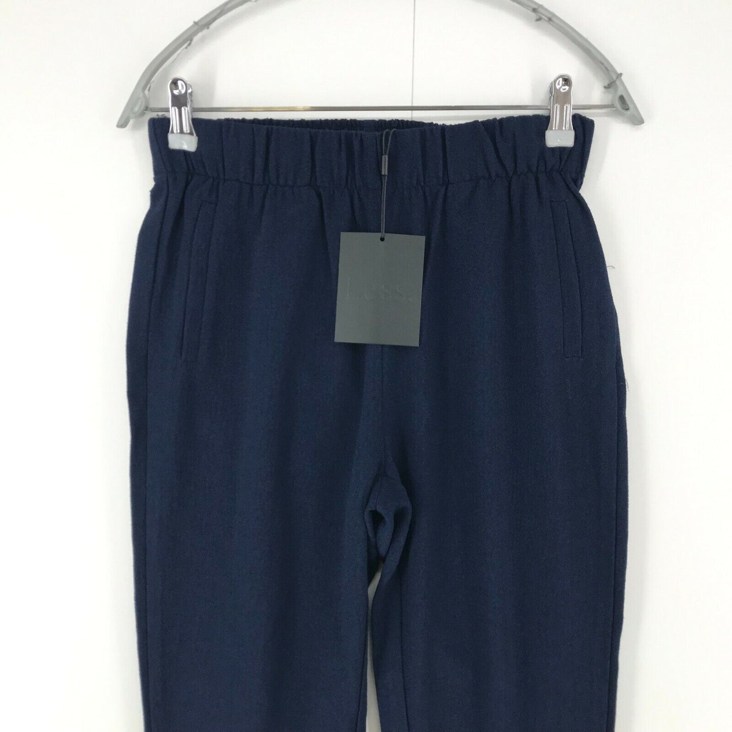 LESS Women Dark Navy Blue Regular Fit Sweatpants Trousers Size S W26