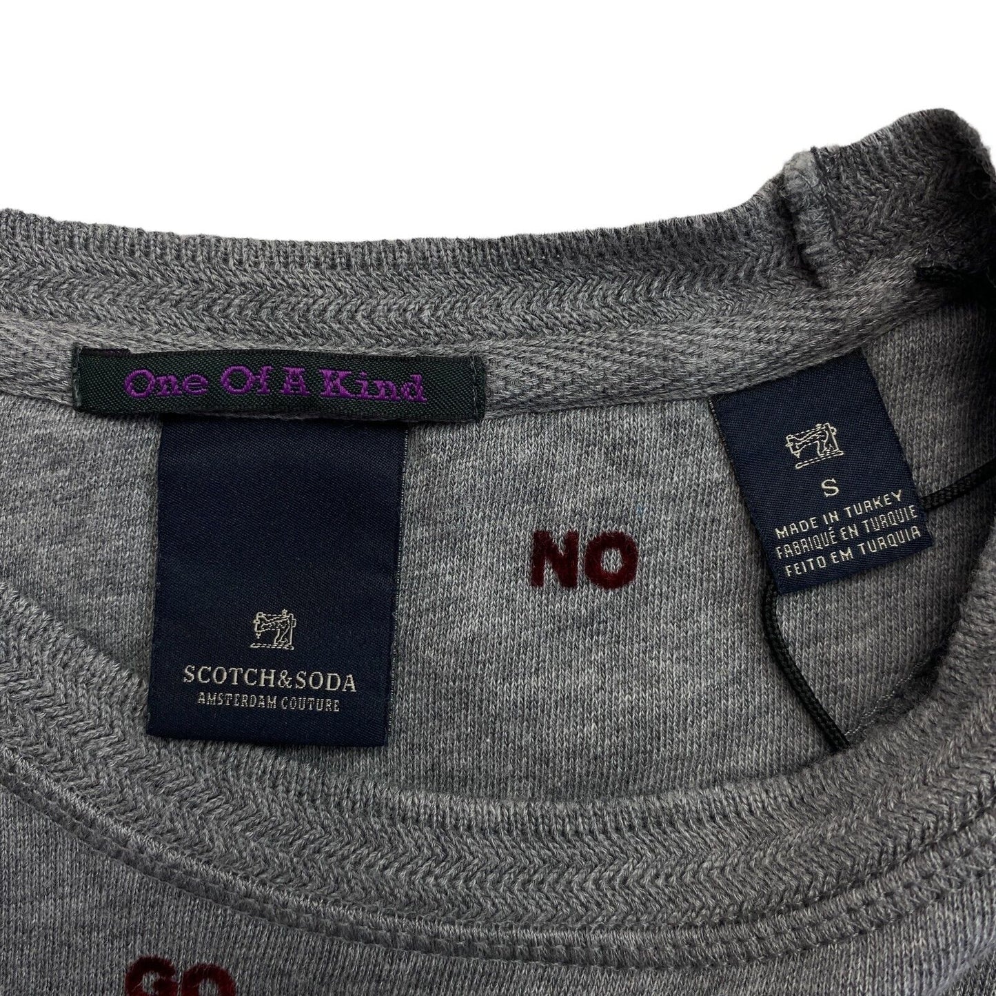 UVP 99 € SCOTCH &amp; SODA Grauer One Of A Kind Rundhalspullover Pullover Größe S