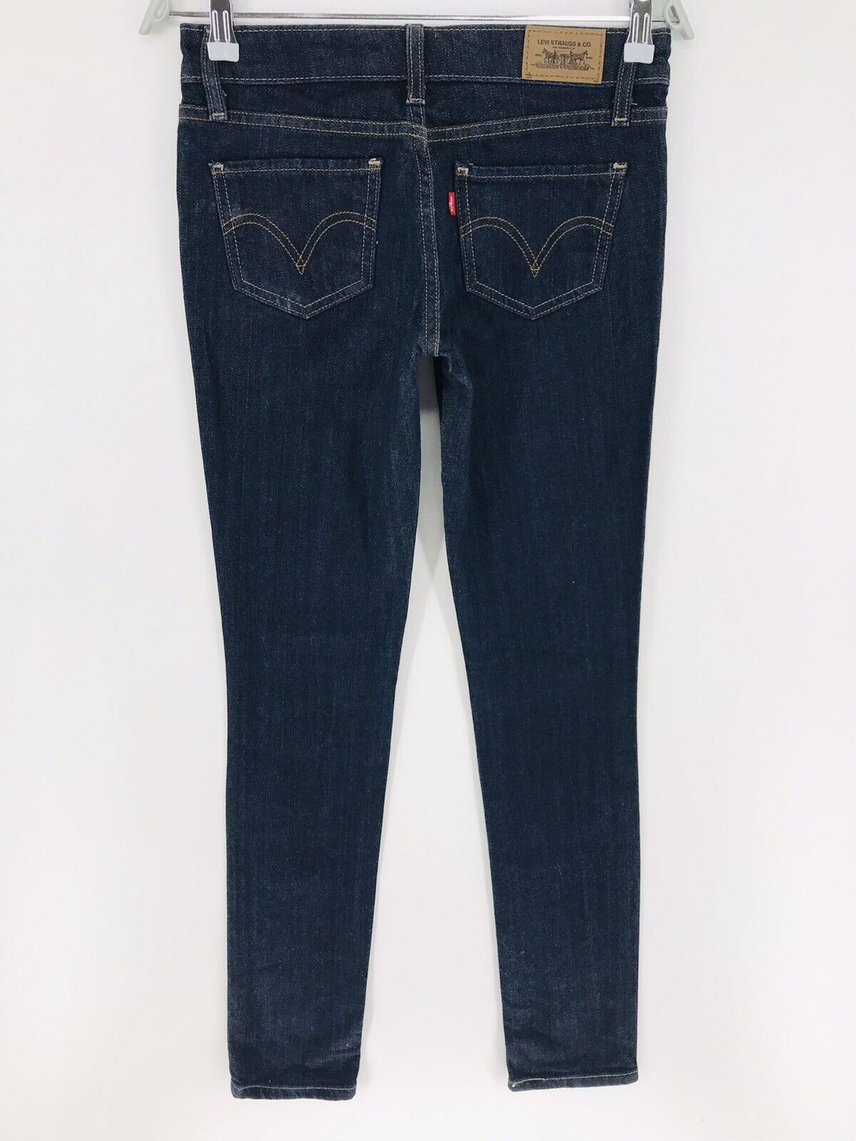 vintage Levi’s Femmes 518 Gris Foncé Taille Basse Skinny Fit Jeans W28 L34