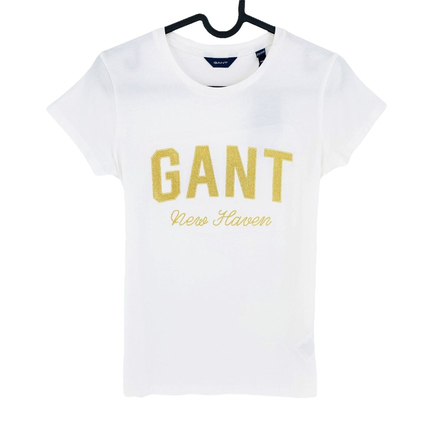 GANT Girls White Shiny Logo Crew Neck T Shirt Size 13 - 14 Years 158/164 cm