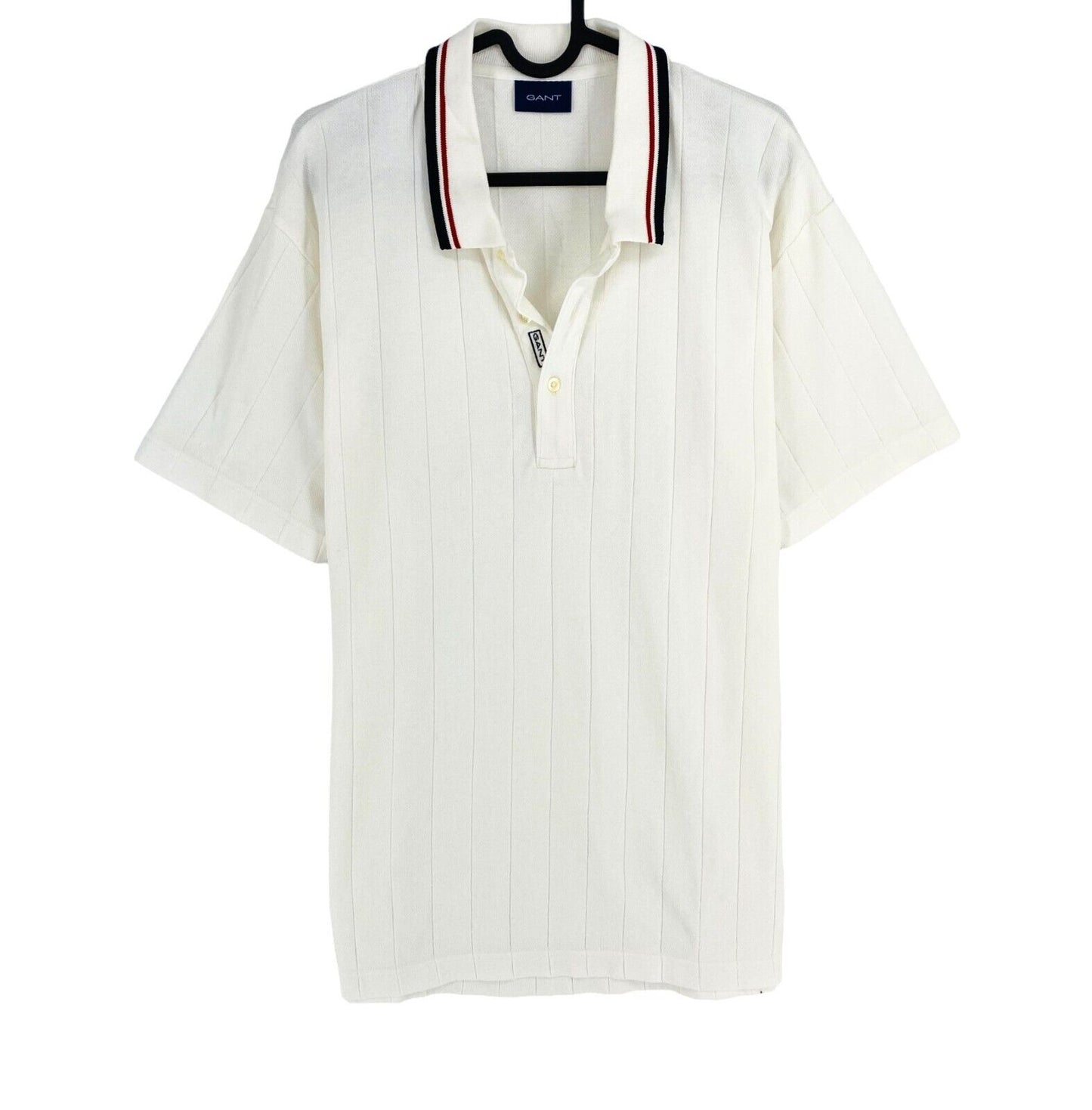 GANT Men White Pique Rugger Short Sleeves Polo Shirt Size XL