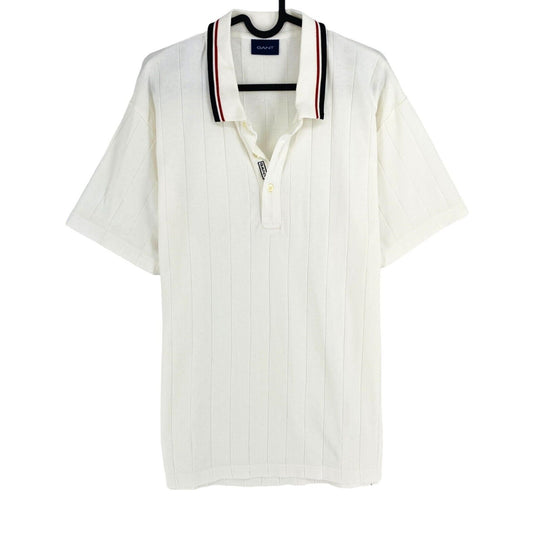 GANT Men White Pique Rugger Short Sleeves Polo Shirt Size XL