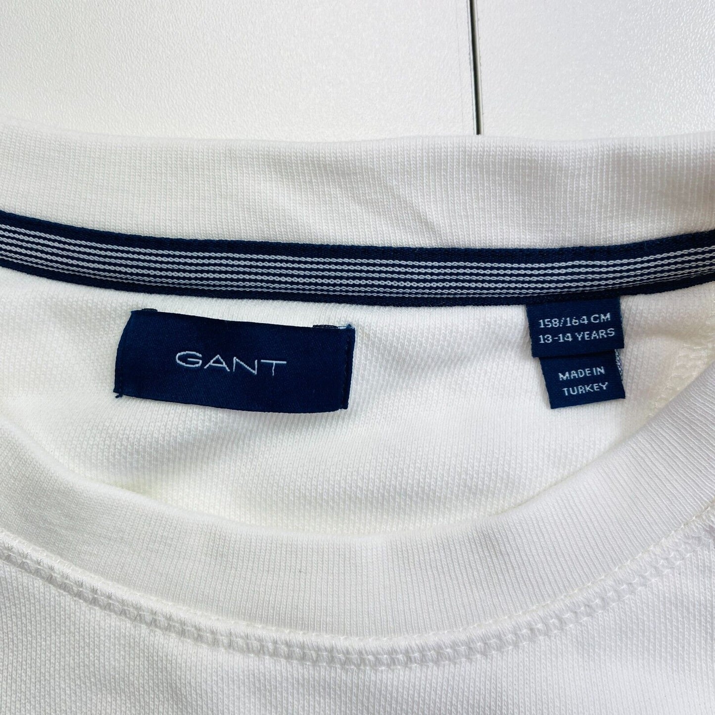 GANT Boys White Lock Up Crew Neck Sweater Jumper Size 13-14 Years 158/164 cm