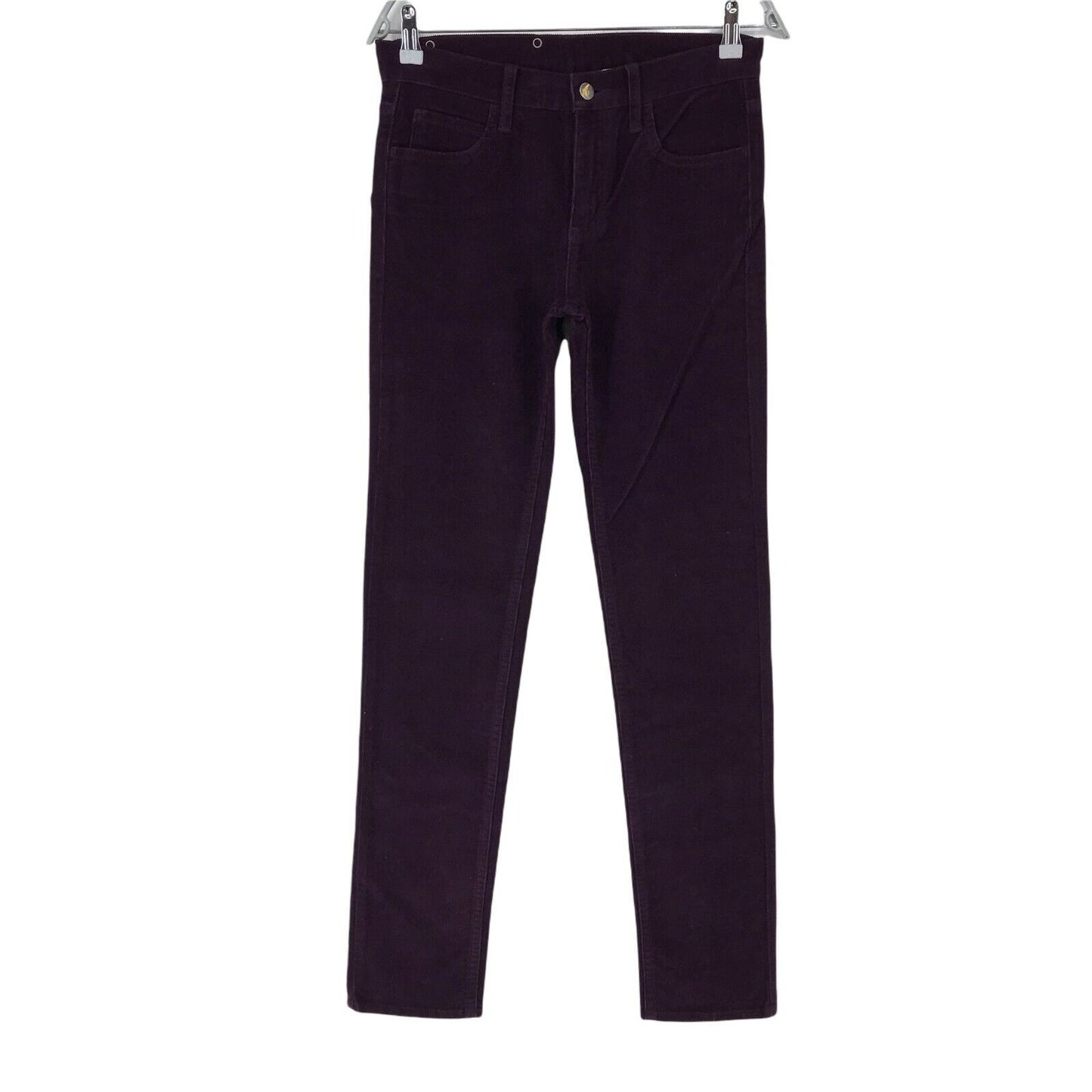 MONKEE GENES Dark Purple Skinny Fit Corduroy Organic Cotton Trousers W28