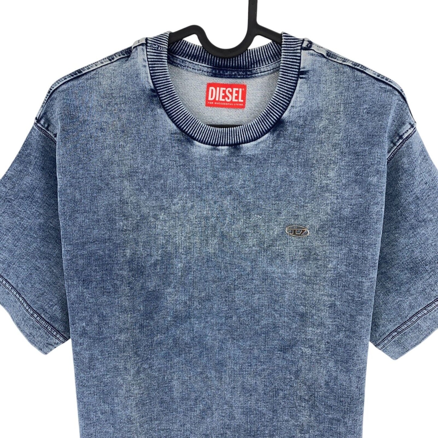 DIESEL Boys Blue TRIGGOR-NE-OVER JJJ Crew Neck SS T Shirt Size 16 Years 175 cm