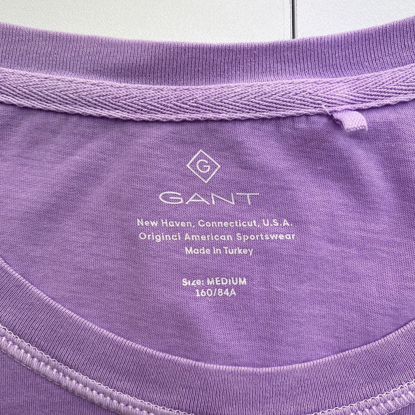 GANT Women Light Purple Sun Faded Crew Neck T Shirt Size M