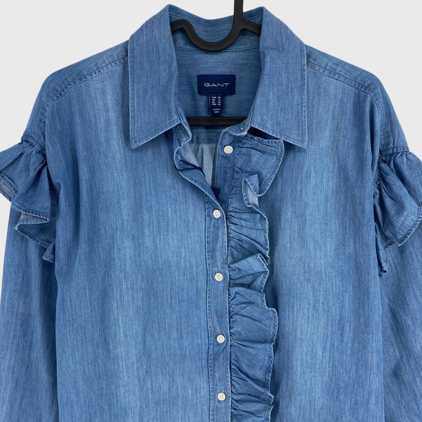 GANT Blue Indigo Flounce Shirt Size EU 40 UK 12 US 10