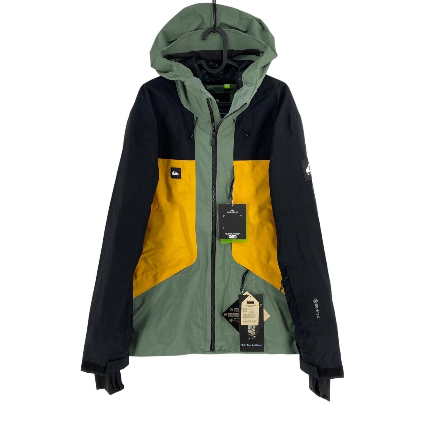 RRP €400 QUIKSILVER Green Forever Stretch GORE-TEX Hooded Ski Jacket Size S