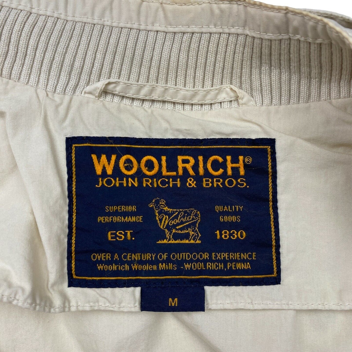 WOOLRICH Beige 100% Cotton Jacket Size M