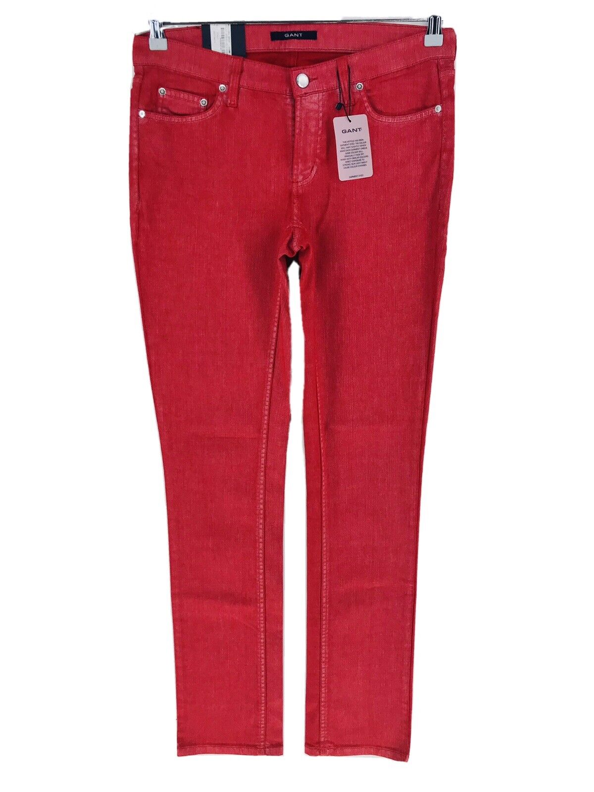 RRP €129 GANT NELLY Women Red Low Waist Regular Fit Narrow Leg Jeans W29 L34