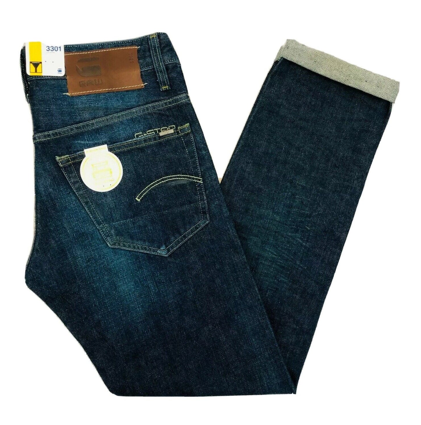 Men‘s G-Star 3301 LOW TAPERED Fit Blue Jeans Size W29 L34