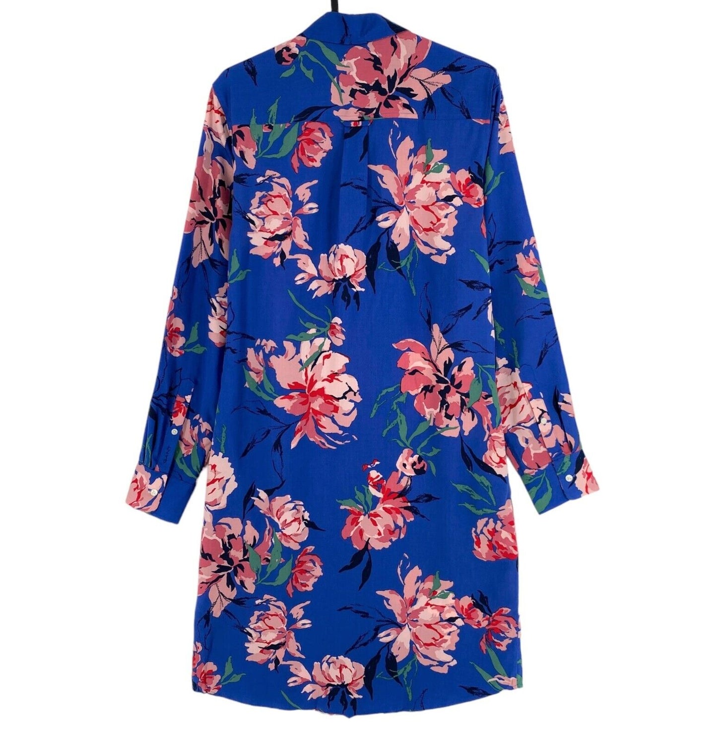 GANT Blue Peonies Print Long Sleeves Shirt Dress Size EU 34 UK 6 US 4