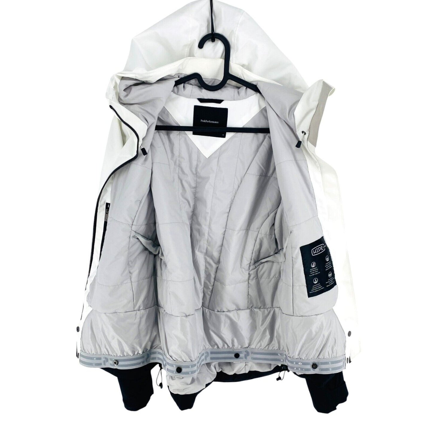 Peak Performance Women White Scoot HIPE CORE+ Ski Hooded Jacket Coat Size M