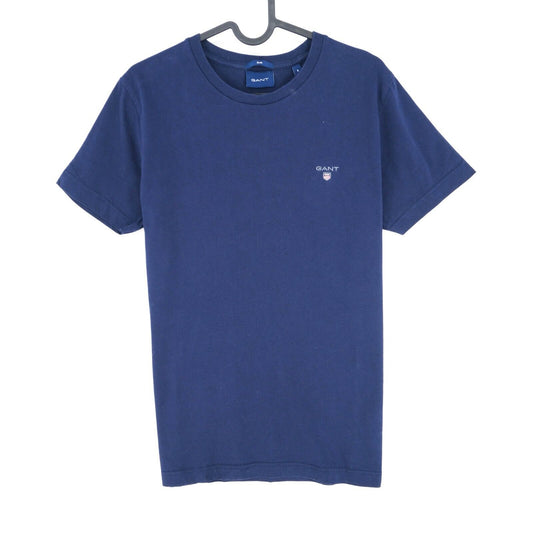 GANT T-Shirt mit Rundhalsausschnitt und Original-Logo, Marineblau, schmale Passform, Größe S