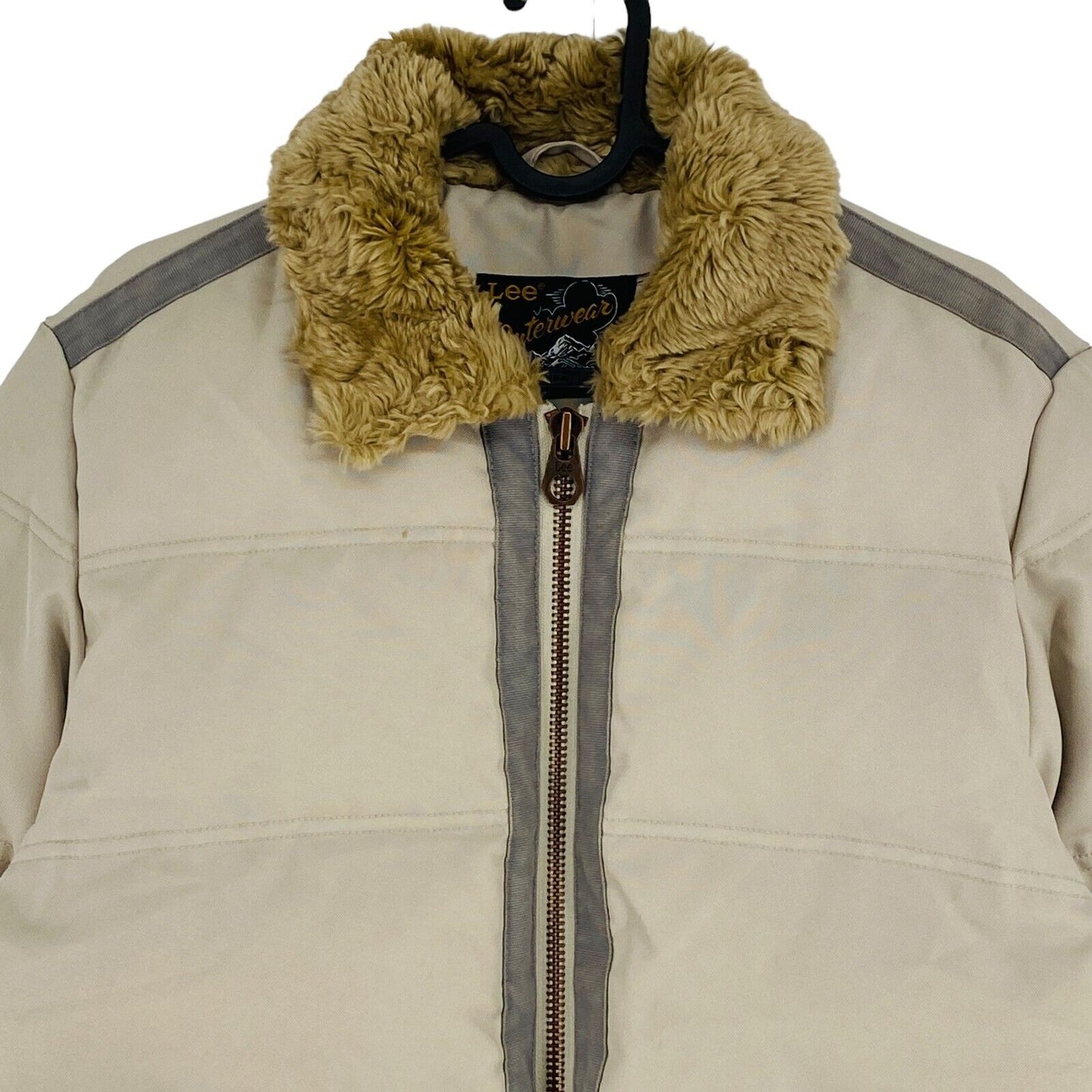 Lee Beige Puffer Jacket Coat Size L