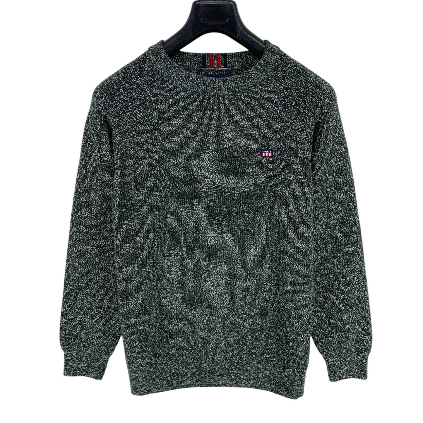 GANT Dark Green Twisted Cotton Crew Neck Sweater Pullover Size M