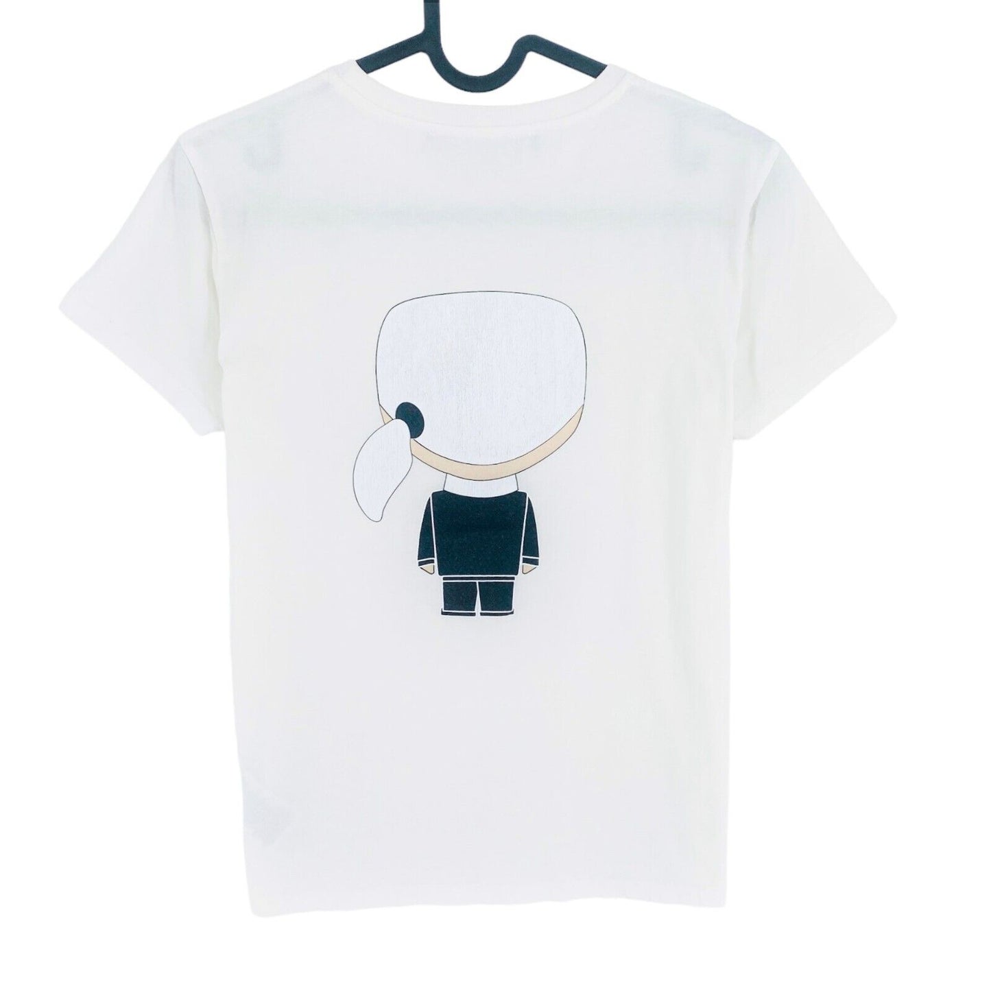 Karl Lagerfeld Blanc Ikonik Karl Crew Neck T-Shirt Top Taille XS