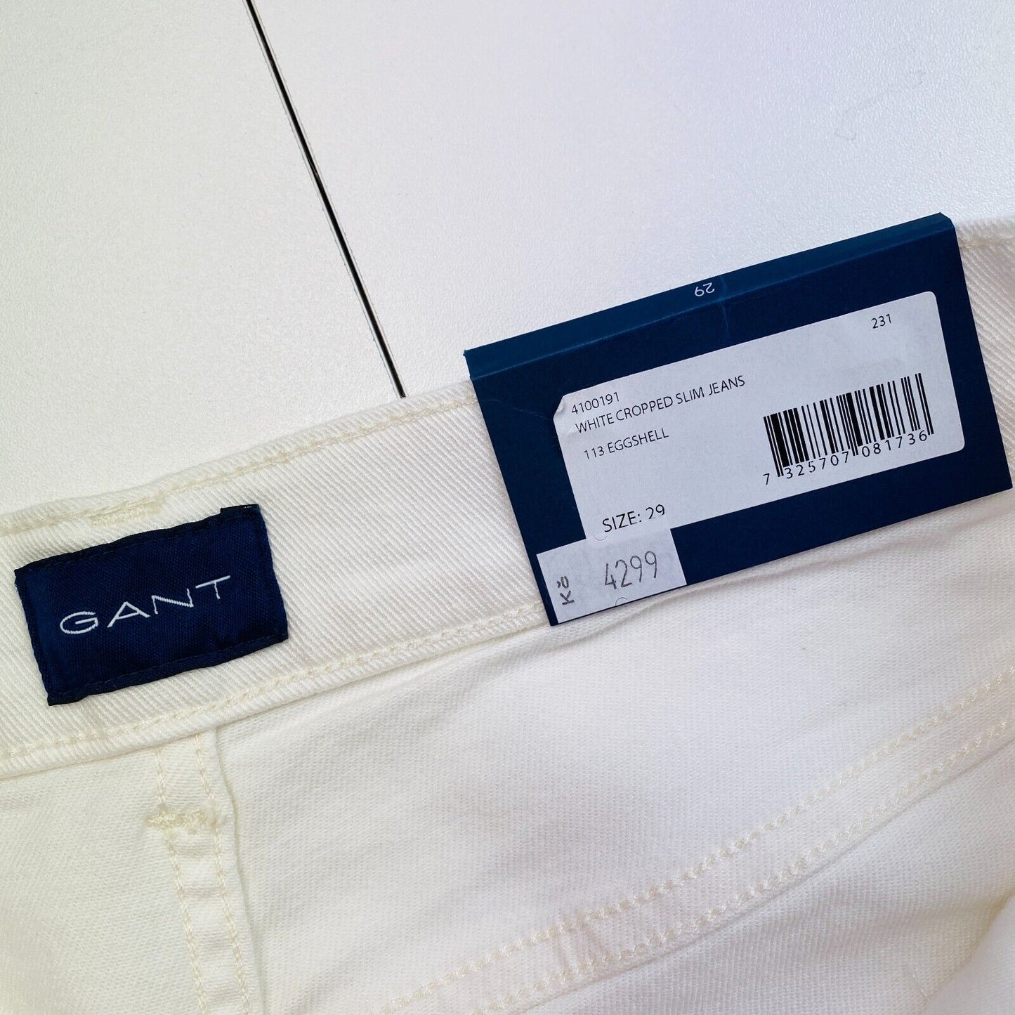 GANT Jean slim court blanc taille W29