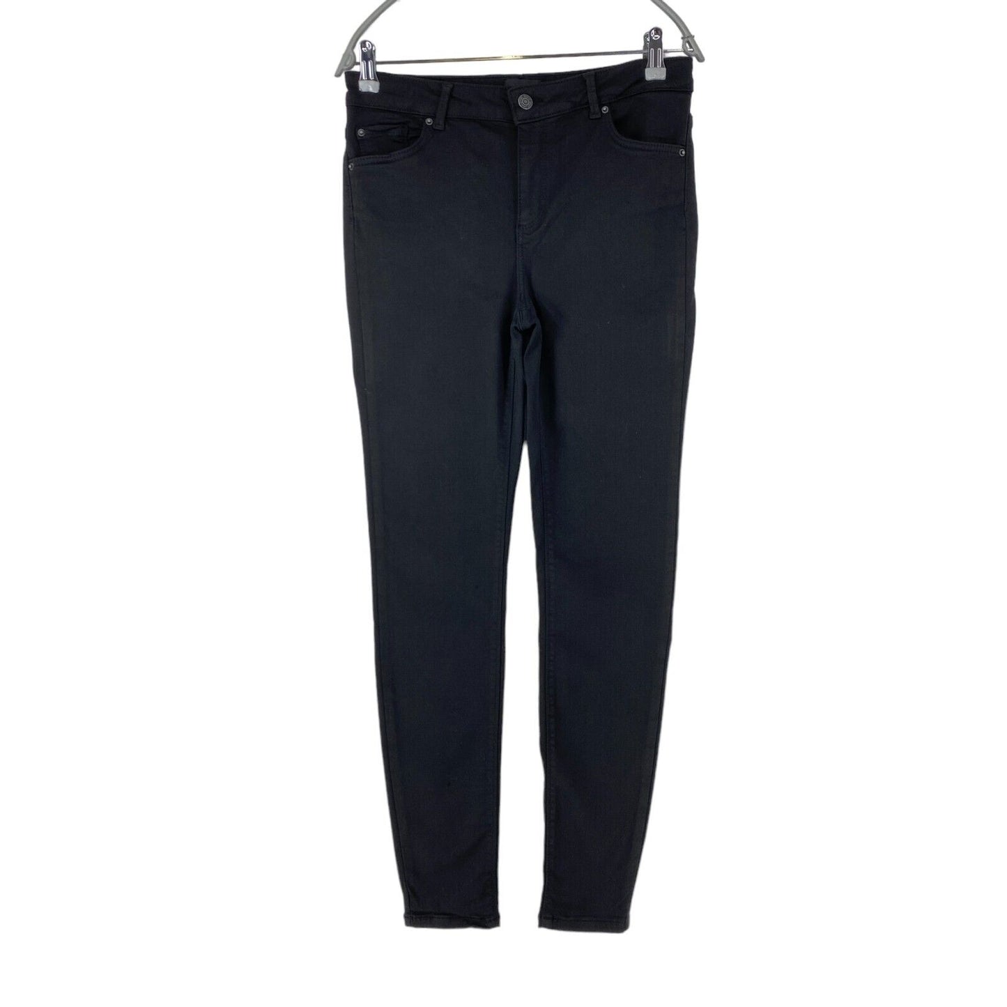 VERO MODA LUX Damen Jeans mit mittelhohem Bund und Skinny-Fit, Schwarz, Größe L W30 L32