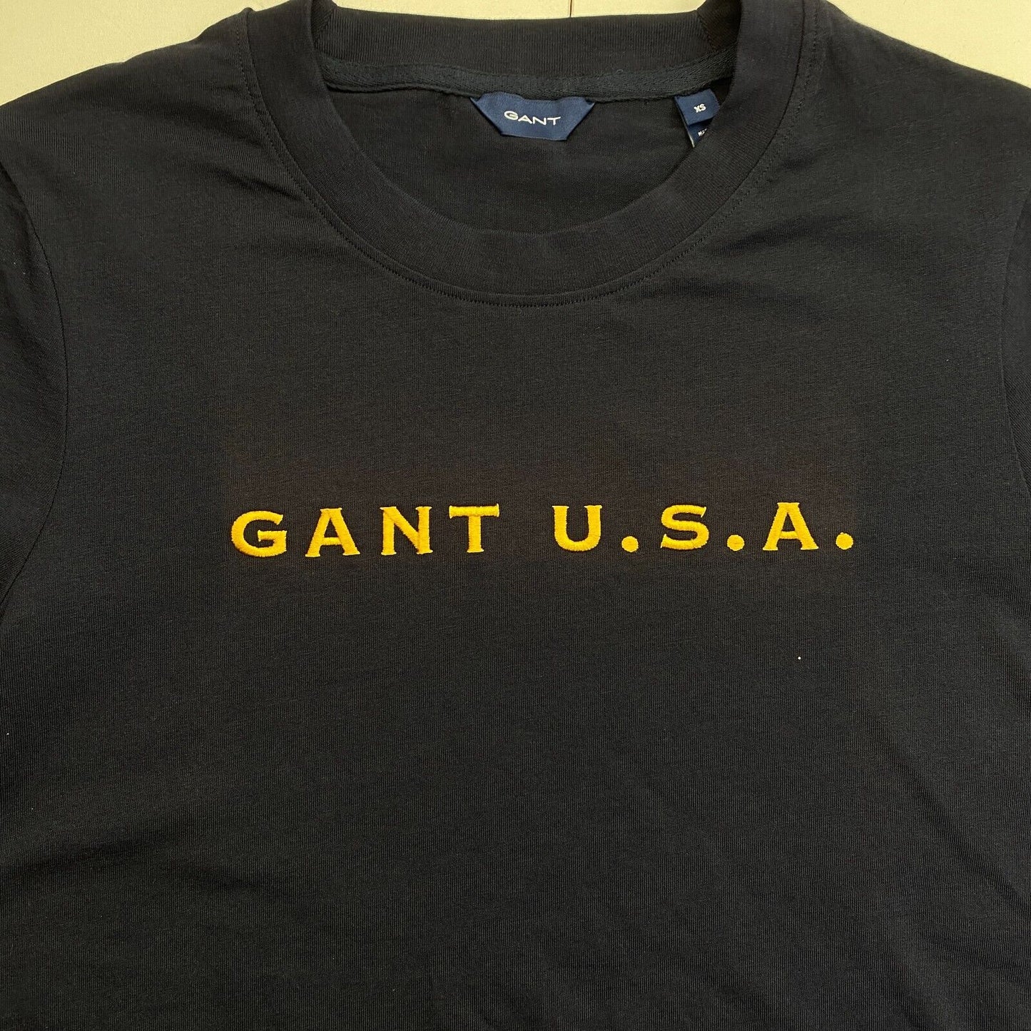 GANT Women Navy Blue Logo Crew Neck Short Sleeves T Shirt Size XS