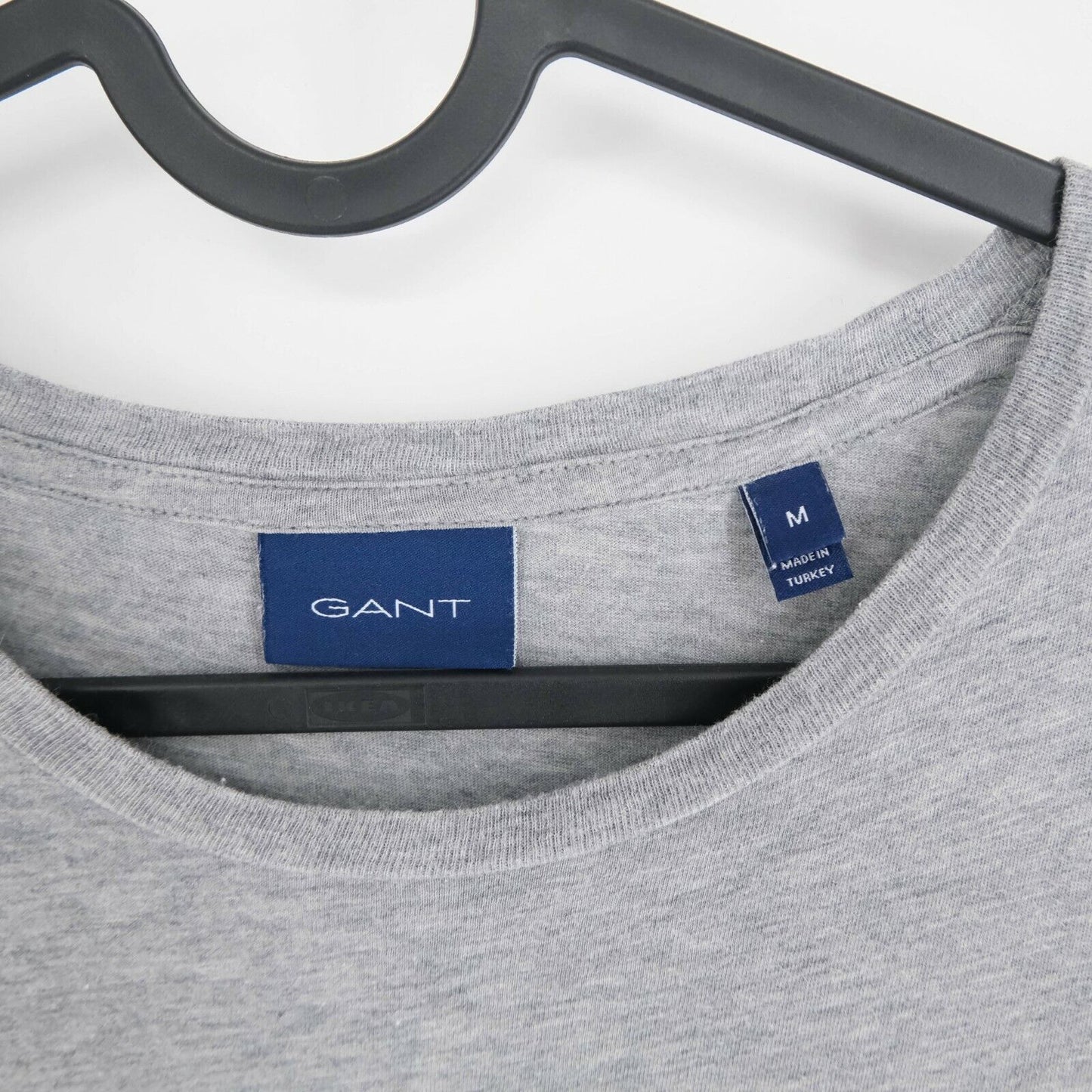 GANT Grey Big Logo Shield Crew Neck T Shirt Size M