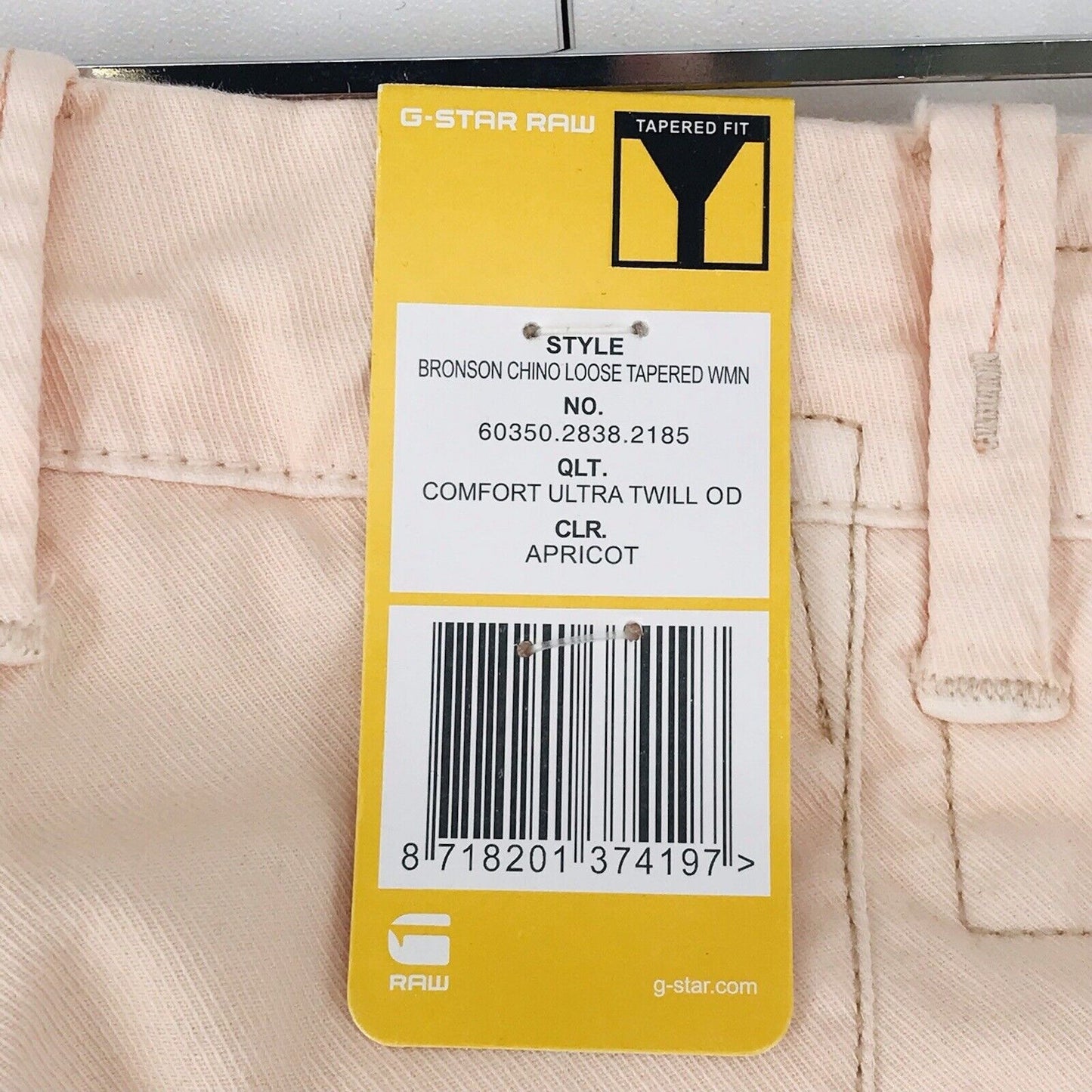 G-STAR RAW BRONSON Women Pink Loose Tapered Fit Chino Trousers Pants W27 L34