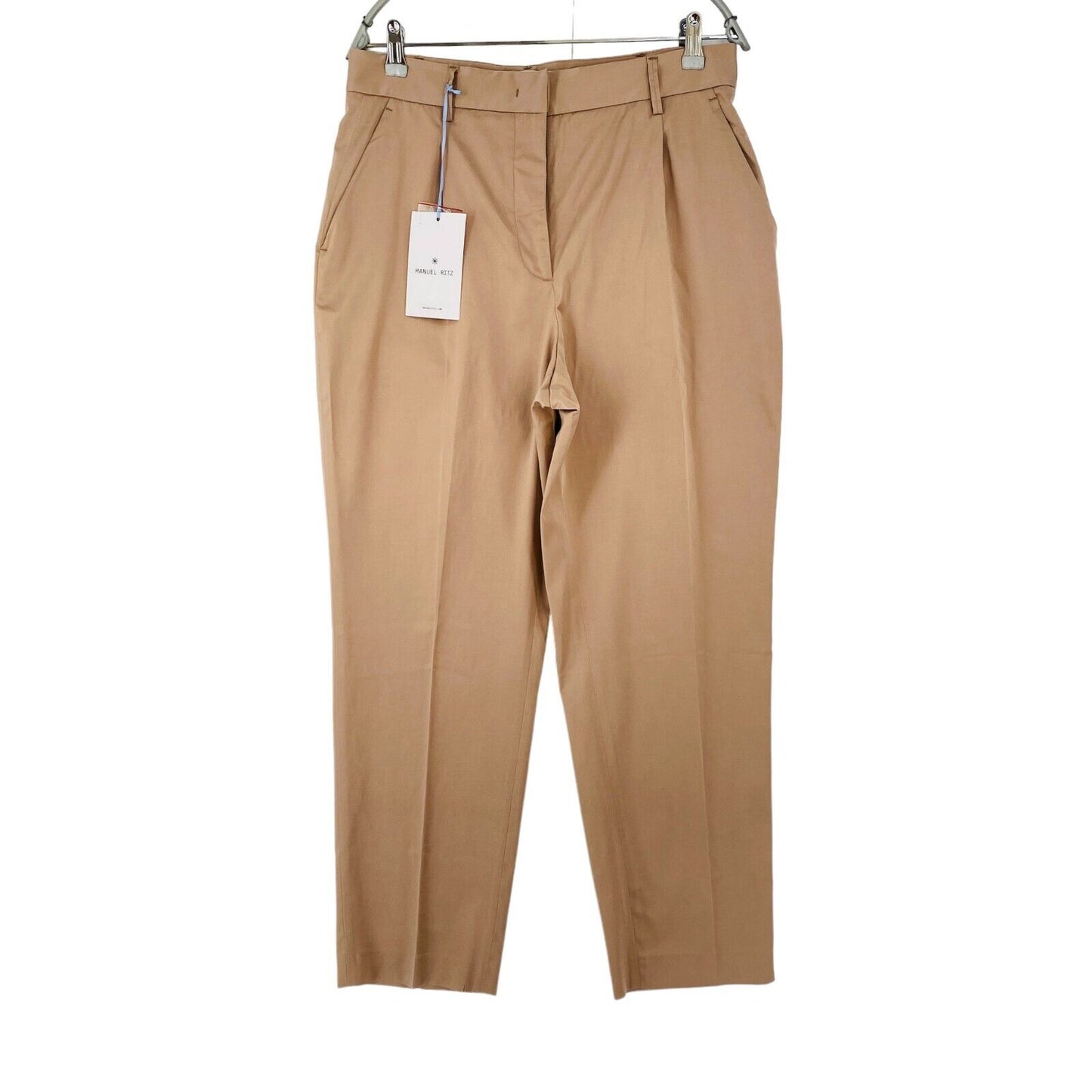 Manuel Ritz Women Brown Regular Straight Fit Dress Trousers Size IT 46 W31