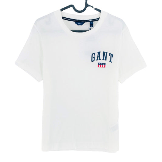 GANT White Gant Tag Crew Neck T Shirt Size M