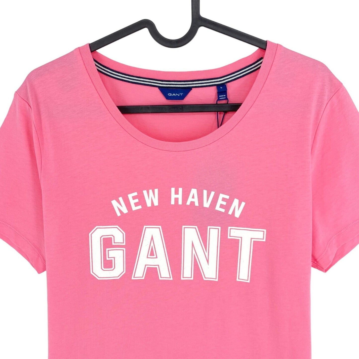 GANT Pink Rose Logo Crew Neck T Shirt Size L