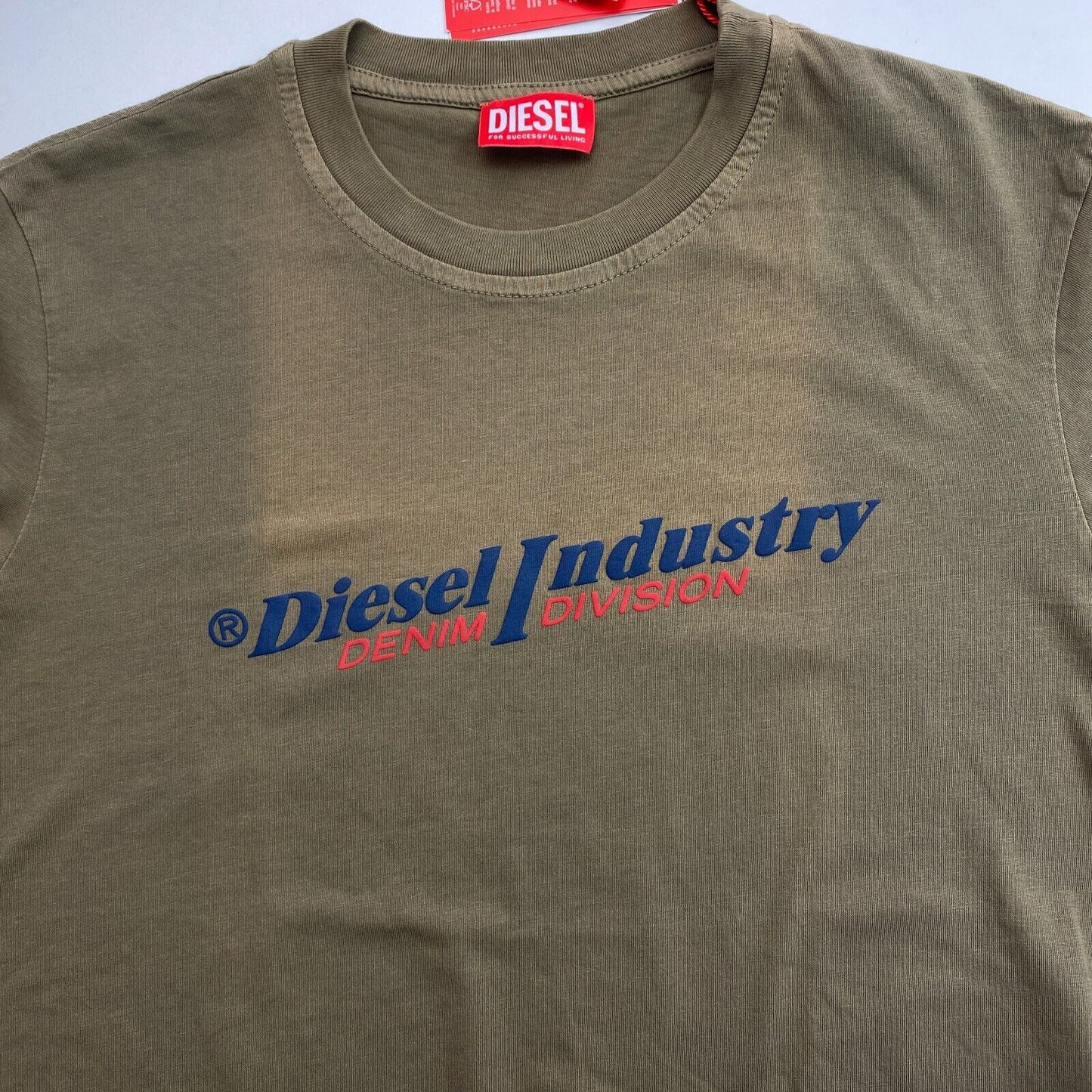 DIESEL Men Green T-DIEGOR-IND Crew Neck Short Sleeves T Shirt Size M