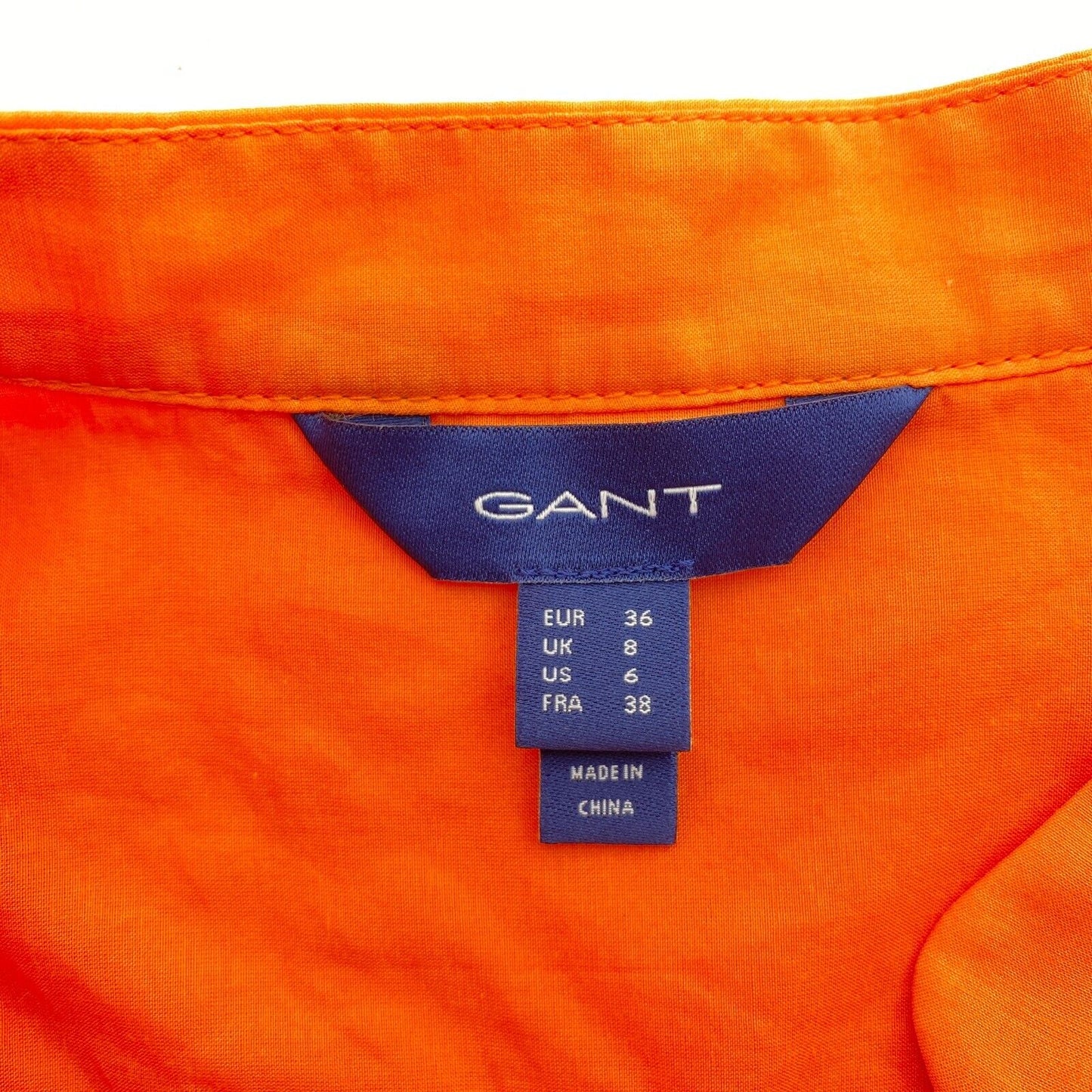 GANT Women Orange Relaxed Cotton Silk Long Sleeve Blouse Size EU 36 UK 8 US 6