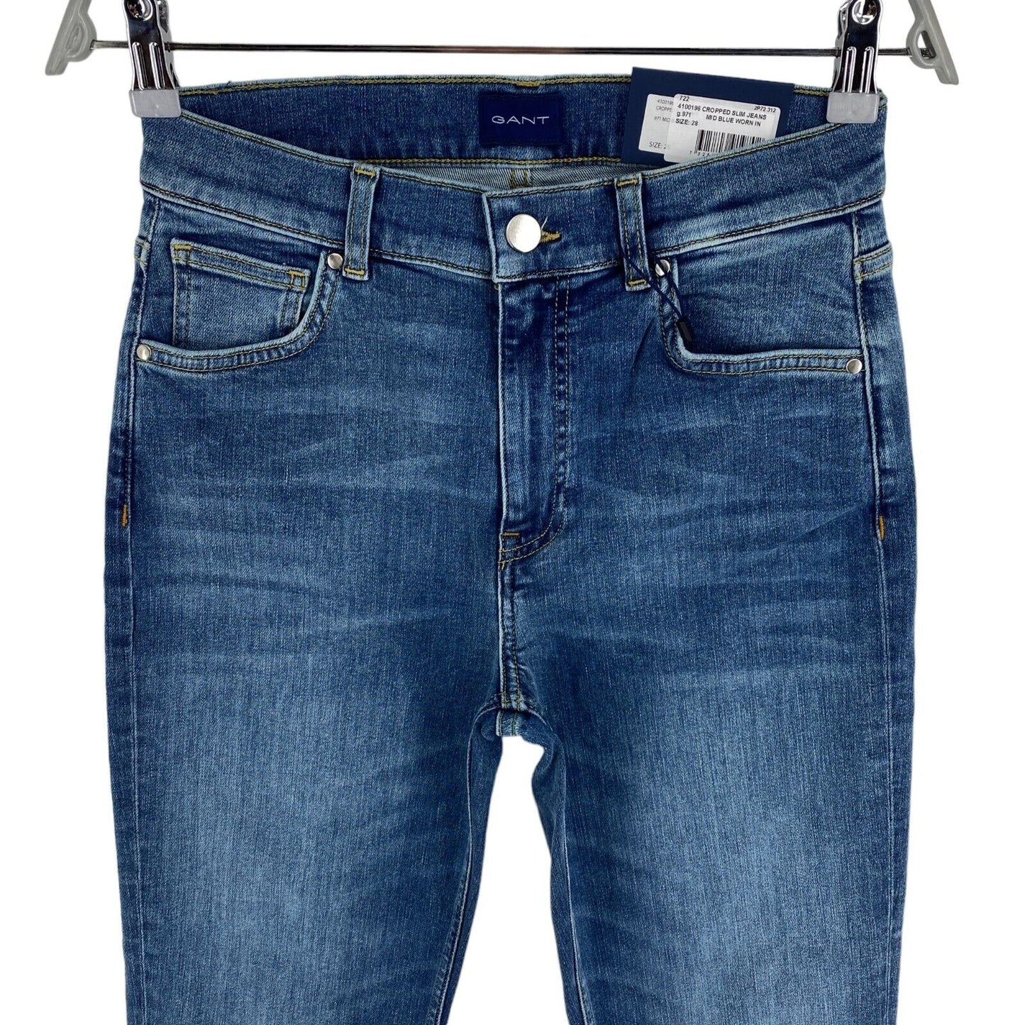 GANT Blaue verkürzte Slim Fit-Jeans, Größe W28