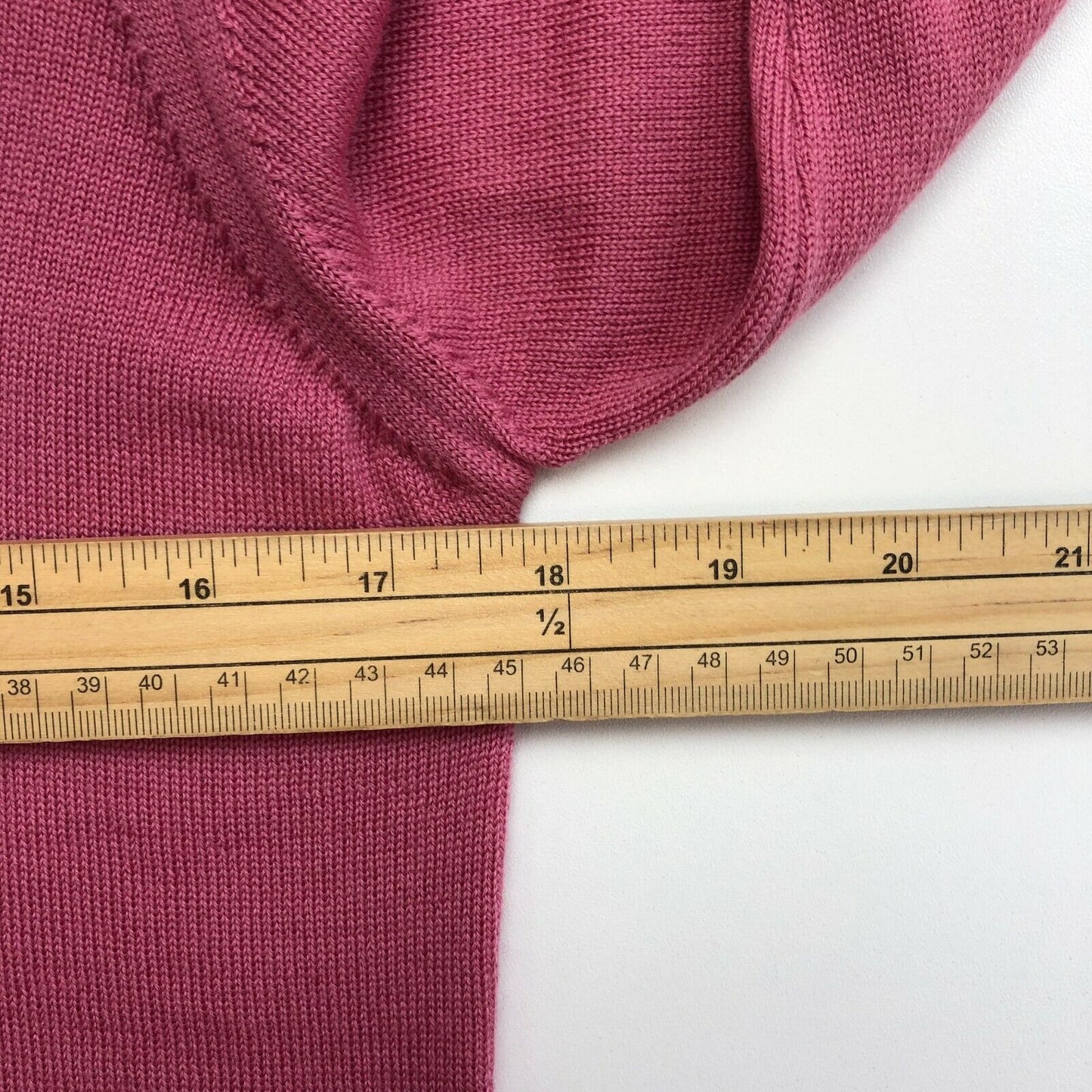 LA MARTINA Pullover mit V-Ausschnitt, 100 % Merinowolle, Rosa, Größe 3/L