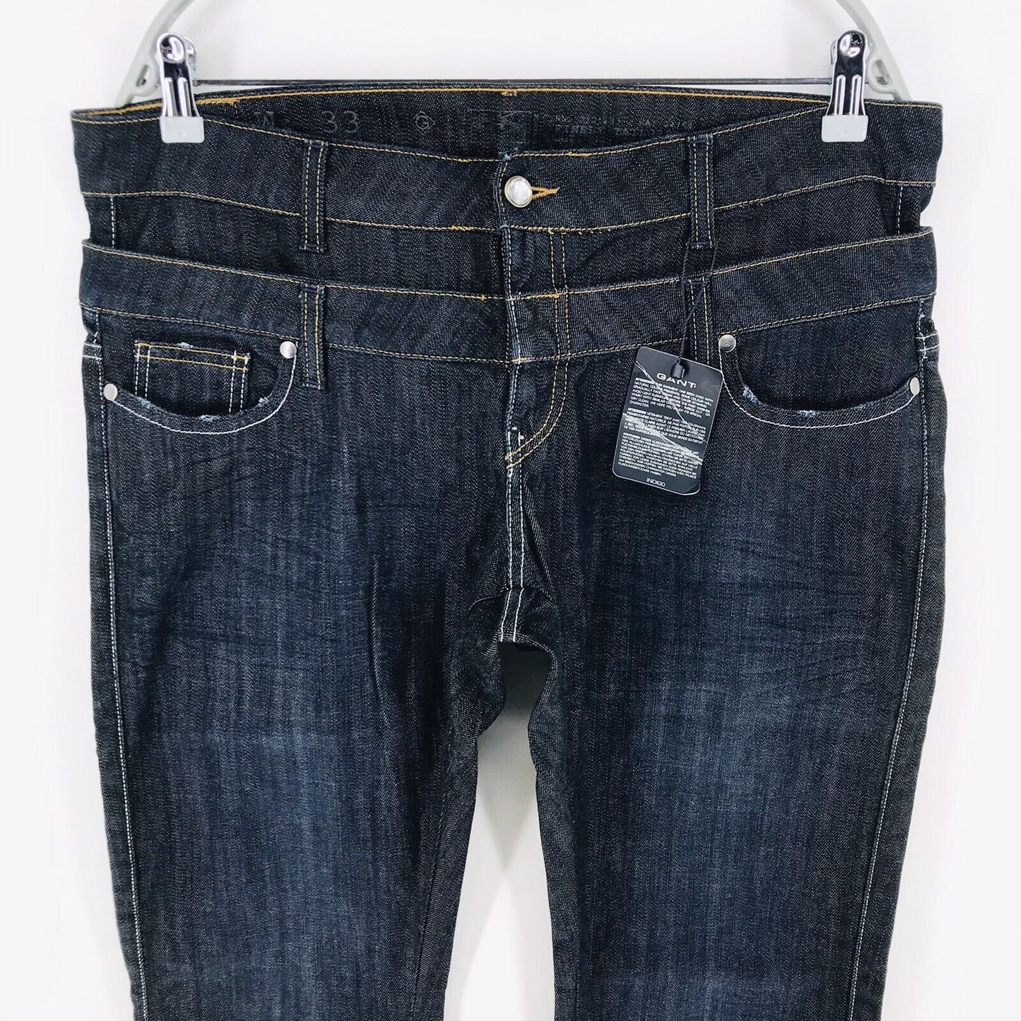 GANT Damen Jeans mit Stretch, reguläre Passform, Schwarz, Größe W33 L34