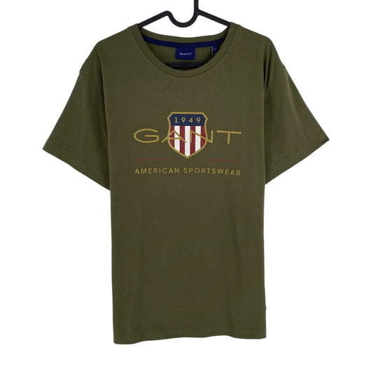 GANT Men Green Archive Shield Crew Neck Short Sleeve T Shirt Size L