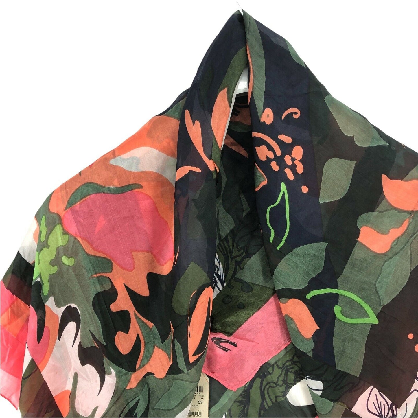 CAMEL ACTIVE Coloured Floral Print 100% Silk Scarf Shawl