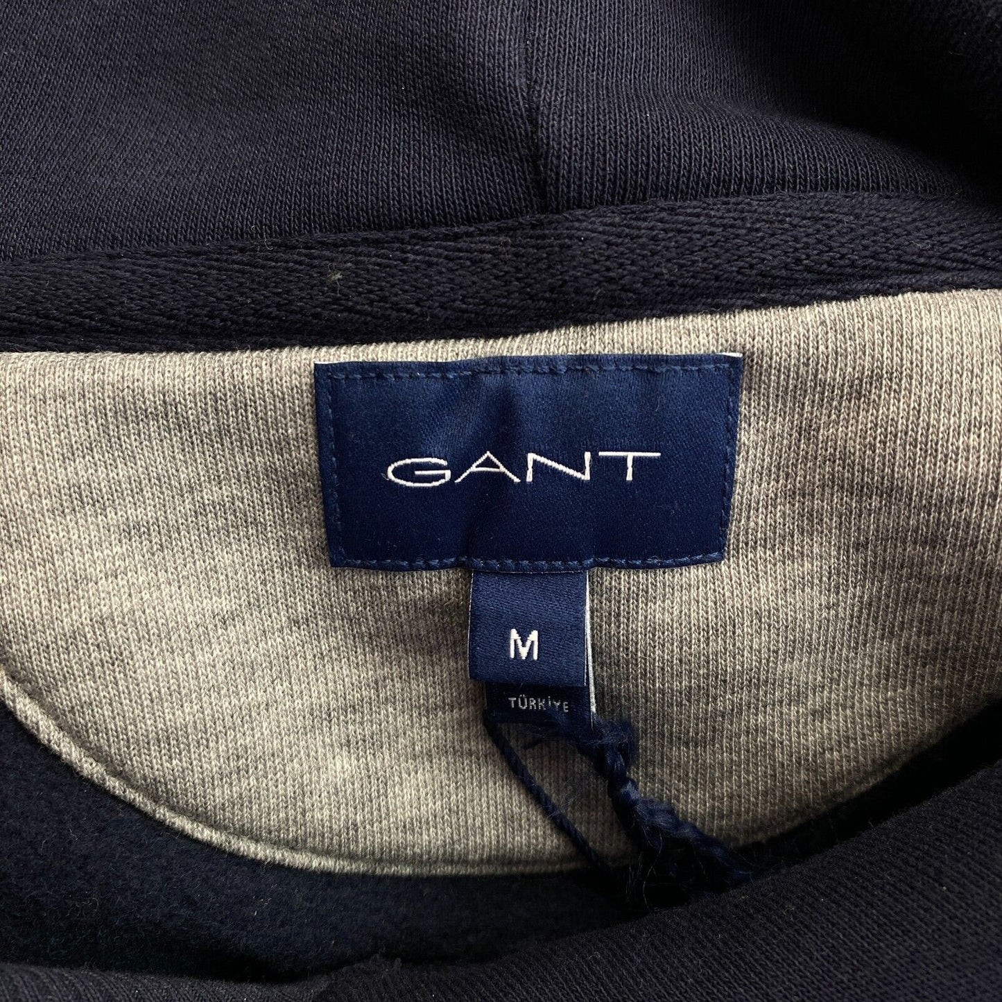 GANT Men Navy Blue Archive Shield Hoodie Sweater Pullover Jumper Size M