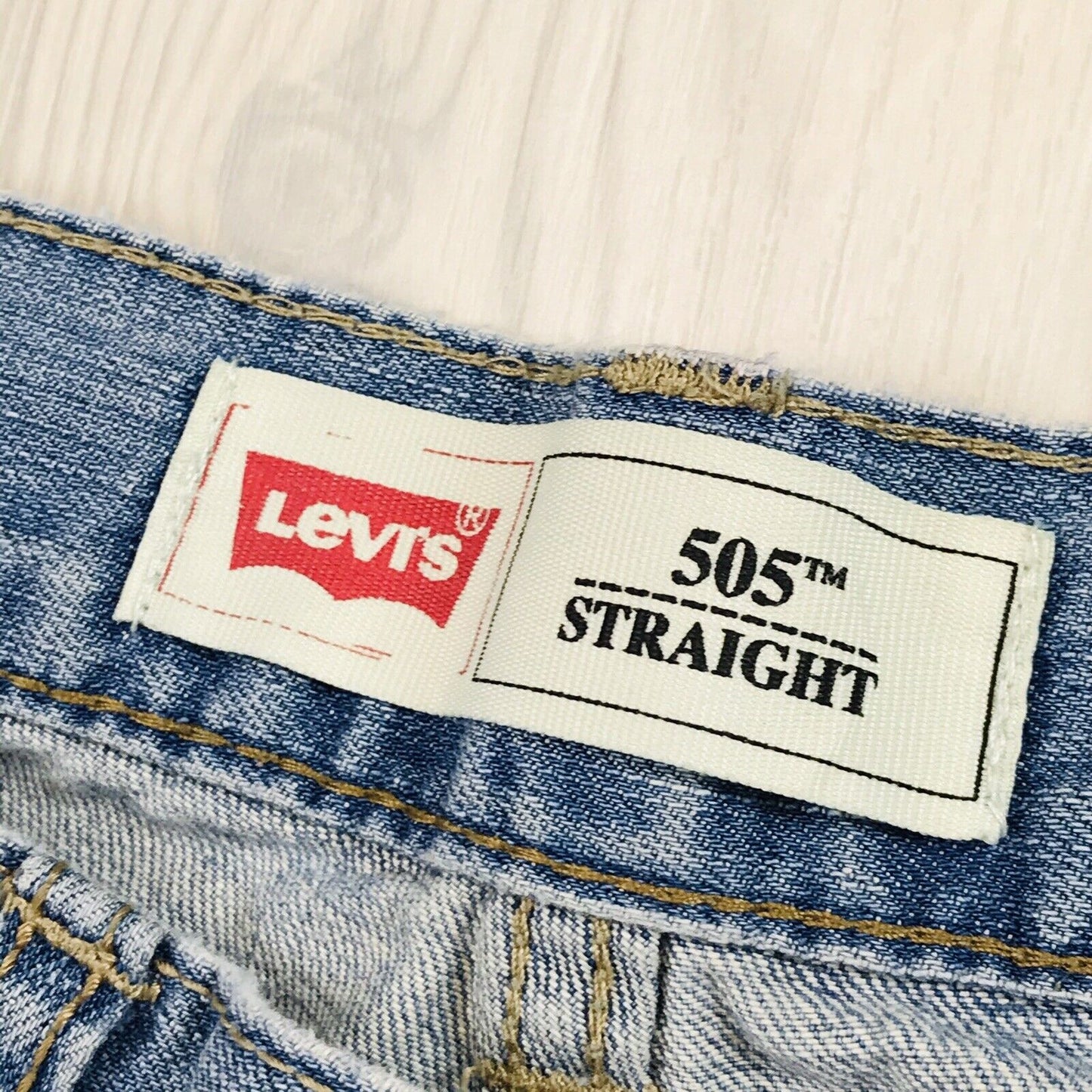 Vintage Levi's 505 Jungen Blau Regular Straight Fit Jeans 18 Reg / W29 L29