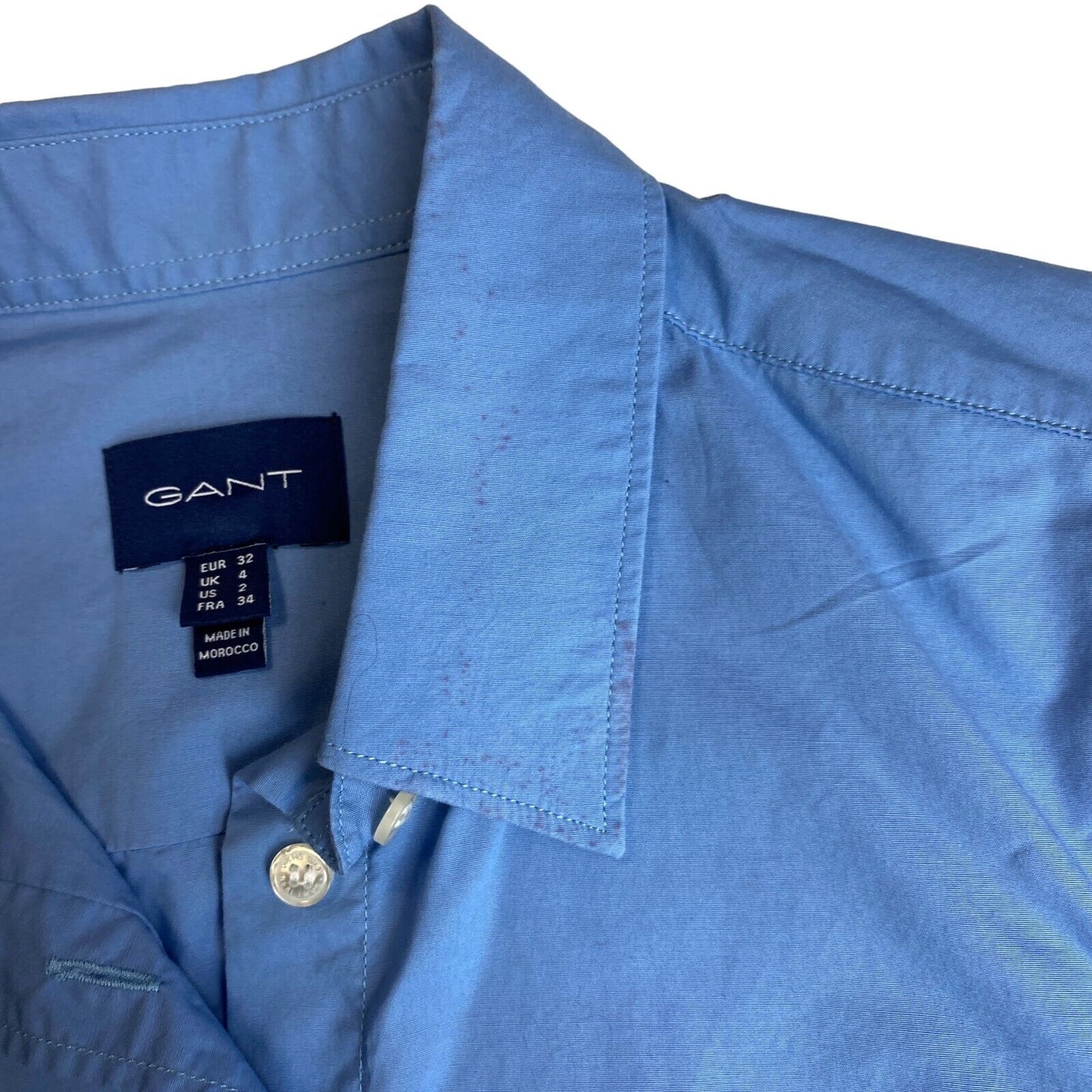 GANT Blaues Logo-Hemd Größe EU 32 UK 4 US 2