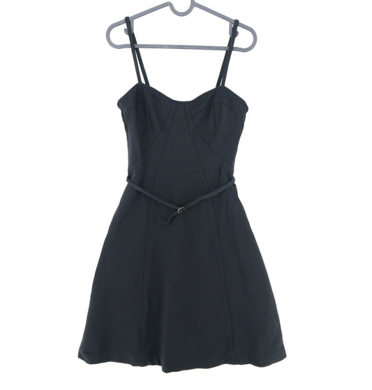 UVP €125 FRENCH CONNECTION Schwarzes Plisseekleid Größe 8 - XS