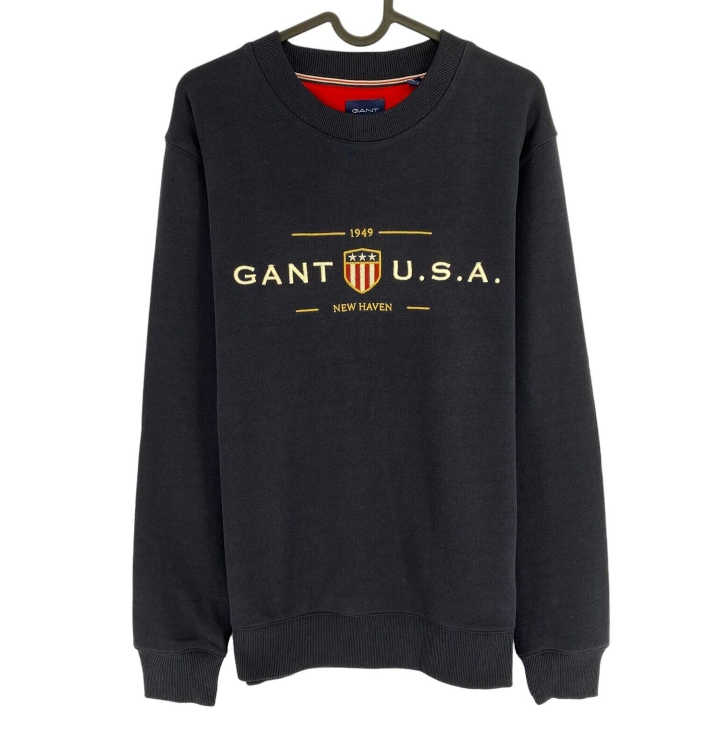 GANT Bleu Marine Banner Shield Crew Neck Jumper Pull Taille L