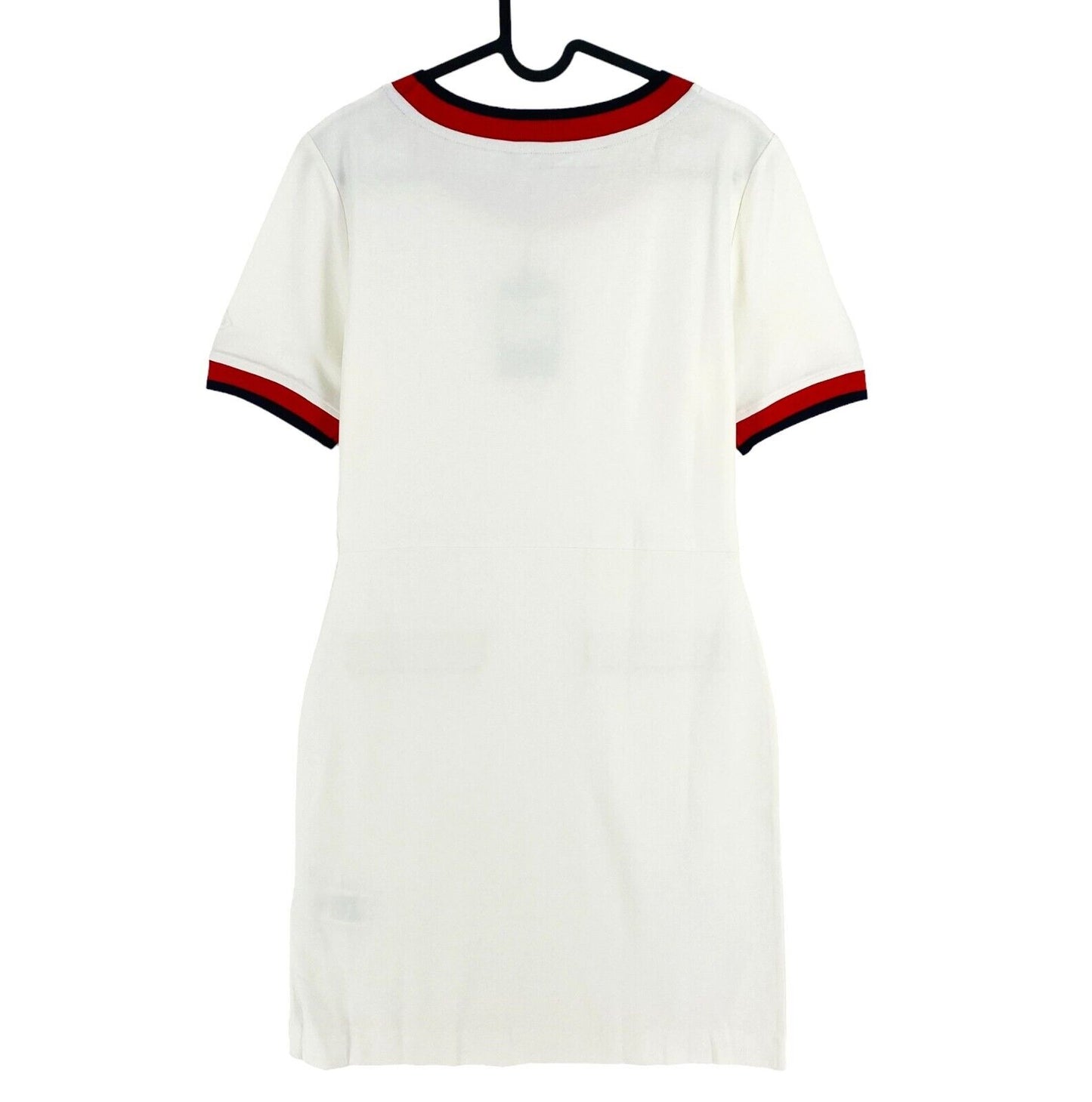 GANT Women White Stripe Details SS Jersey Dress Size M