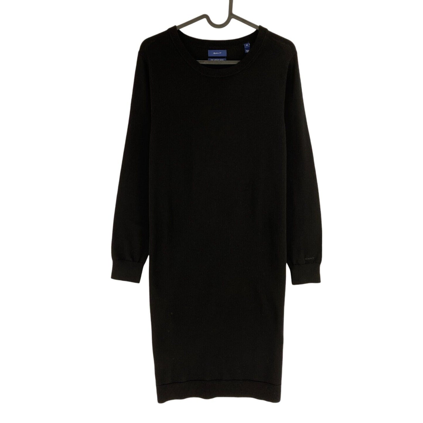 GANT Women Black Fine Merino Wool Long Sleeves Jumper Dress Size M